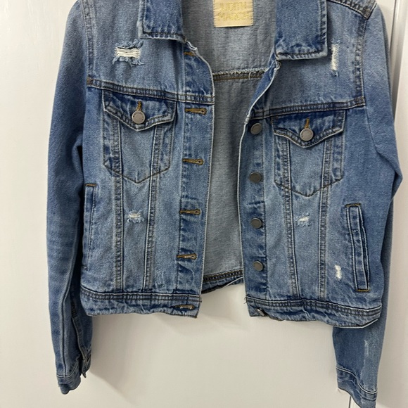 Judith March “Brunette” Distressed Rainbow Jean Jacket Small - Picture 2 of 10
